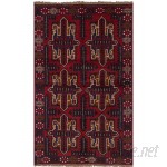 Bloomsbury Market One-of-a-Kind Izzo Hand-Knotted Wool Red/Blue Area Rug BLMS5195