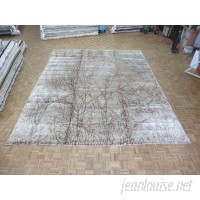 Bloomsbury Market One-of-a-Kind Padang Sidempuan Modern Hand-Knotted Wool Ivory/Brown Area Rug OLRG1591