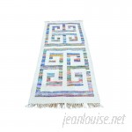 Bungalow Rose One-of-a-Kind Flat Weave Kilim Hand-Knotted Ivory/Blue Area Rug RGRG2589