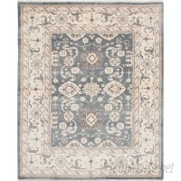 ECARPETGALLERY One-of-a-Kind Royal Ushak Hand-Knotted Wool Dark Gray Area Rug ECR4108