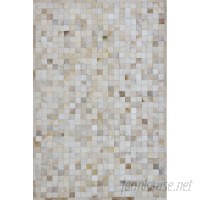 Latitude Run One-of-a-Kind Klahr Hand-Woven Cowhide Off White Area Rug STPF1101