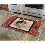 August Grove Twila Polka Dot Rooster Kitchen Mat AGGR2048