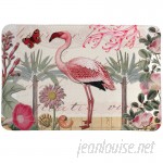 LauralHome Botanical Flamingo Mat LAOM1307