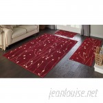 Andover Mills Trumbull 3 Piece Red Area Rug Set ANDV3225