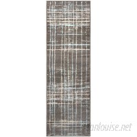 Williston Forge Calista Painted Stripes Gray Area Rug WLFR3438