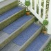 Bungalow Flooring Aqua Shield Navy Brittany Leaf Stair Tread WDK1456