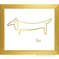 Buy Art For Less Famous Painting 'The Dog in Chic Gold Imitation Metallic' by Pablo Picasso Framed Graphic Art Print BYAR4494