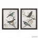 Darby Home Co Maisly Bird 2 Piece Framed Graphic Art Print Set on Wood in Blue/Brown DRBC1803
