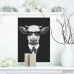 DesignArt 'Funny Cow in Suit with Glasses' Graphic Art on Wrapped Canvas DOSK3929