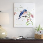 East Urban Home 'Blue Bird 8' Painting Print on Gallery Wrapped Canvas ESHM2016