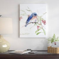 East Urban Home 'Blue Bird 8' Painting Print on Gallery Wrapped Canvas ESHM2016