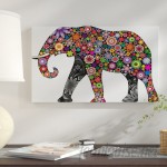 East Urban Home 'Cheerful Elephant' Graphic Art Print on Canvas EAAE8416