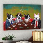 East Urban Home 'Three Boston Terriers and a French Bulldog' Graphic Art Print ESRB6986