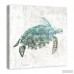 Highland Dunes 'Turquoise Sea Turtle' Watercolor Painting Print on Canvas HLDS8425