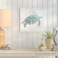 Highland Dunes 'Turquoise Sea Turtle' Watercolor Painting Print on Canvas HLDS8425