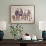 Ivy Bronx 'Metallic Elephant Family' Framed Graphic Art Print on Canvas IVYB4731