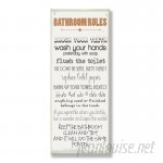 Andover Mills 'Bathroom Rules Skinny' Rectangle Typography Wall Plaque ANDV1711
