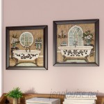 Ophelia Co. Country Bath' 2 Piece Framed Acrylic Painting Print Set Under Glass OPCO1361