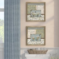 Ophelia Co. Country Style Bath' 2 Piece Framed Acrylic Painting Print Set Under Glass OPCO1362