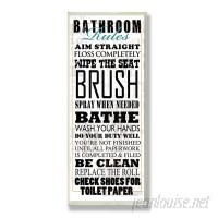Winston Porter 'Bathroom Rules' Typography Tall Rectangle Wall Plaque WNPR7863