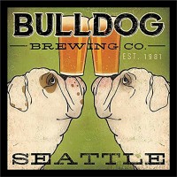 Buy Art For Less 'Bulldog Brewing Company Seattle' by Ryan Fowler Framed Vintage Advertisement BYAR1241