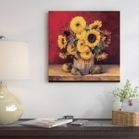 East Urban Home 'Sunflowers with Pears' Painting Print on Canvas ESUR7458