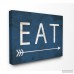 Ebern Designs 'Eat with Arrow Blue' Textual Art VYH6363