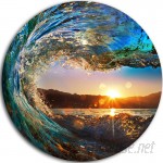 DesignArt 'Colored Ocean Waves Falling Down' Photographic Print on Metal APCP7541