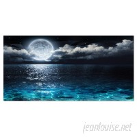 DesignArt 'Romantic Full Moon Over Sea' Graphic Art on Wrapped Canvas DEZE5432