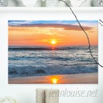 DesignArt Beautiful Sunrise Over the Horizon Modern Beach Photographic Print on Wrapped Canvas ESIG9263
