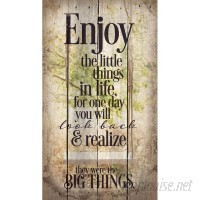 Artistic Reflections 'Enjoy the Little Things' by Tonya Gunn Textual Art on Plaque AETI3163