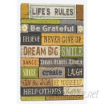 East Urban Home Life's Rules Textual Art on Wrapped Canvas USSC3033