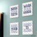 Harriet Bee 'Pierce Chevron Bathroom Rules' 4 Piece Textual Art Wall Plaque Set HBEE7384