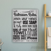 JDS Personalized Gifts Bathroom Rules Textual Art on Canvas in White JMSI3018