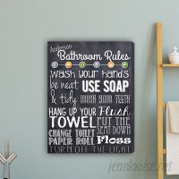 JDS Personalized Gifts Bathroom Rules Textual Art on Canvas JMSI3016