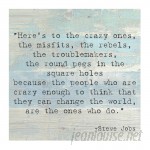 Mercury Row 'Here's to the Crazy One' by Steve Jobs Quote Textual Art MCRW4839