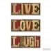 Red Barrel Studio 'Live Love Laugh' Inspirational 3 Piece Textual Art Wall Plaque Set RDBL4361