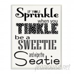 Stupell Industries If You Sprinkle When You Tinkle B&W Bath Typography Wall Plaque VYH1835
