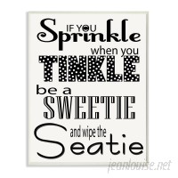 Stupell Industries If You Sprinkle When You Tinkle B&W Bath Typography Wall Plaque VYH1835